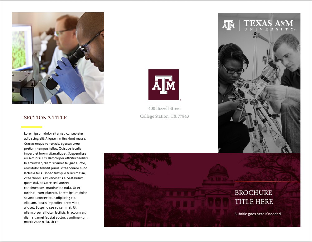 Example tri-fold brochure page version one