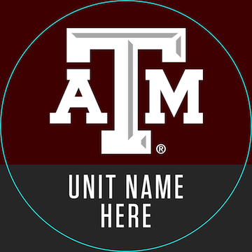Example profile picture template with A&M logo above unit name