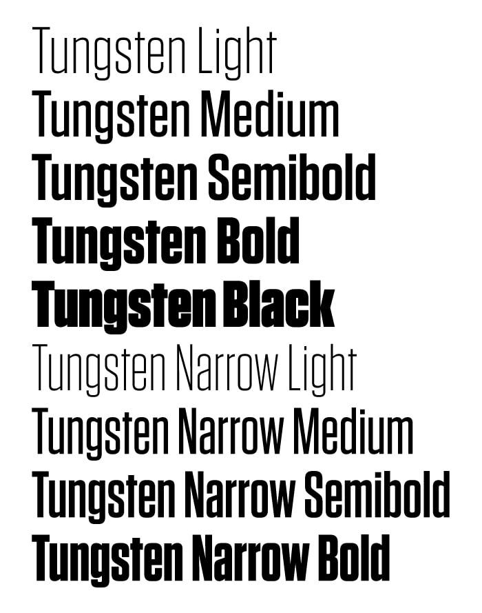 Example text with various weights in Tungsten