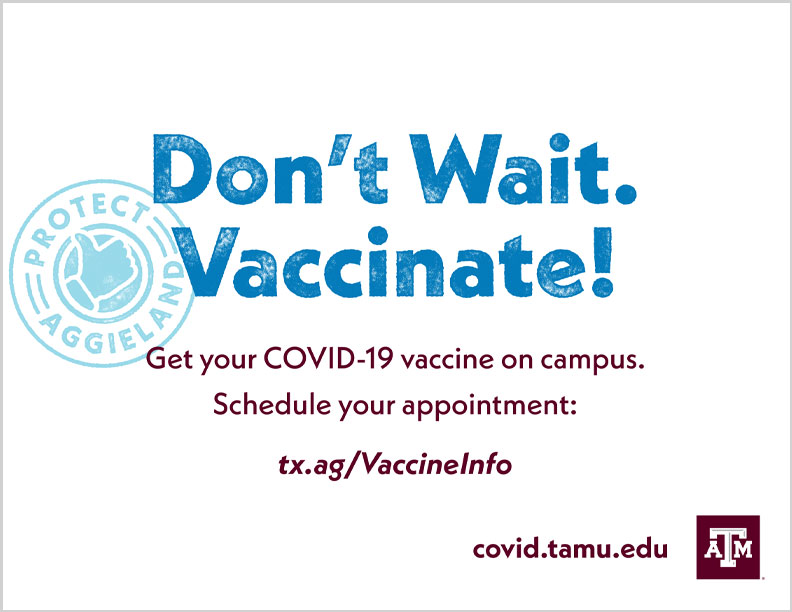 Don't wait. Vaccinate! poster